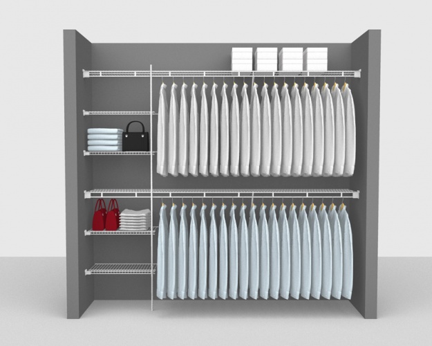 Fixed Mount Package 2 - Shelf & Rod shelving up to 2,44m/ 8' wide