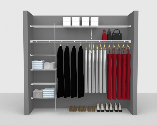 Fixed Mount Package 3 - Shelf & Rod shelving up to 2,44m/ 8' wide