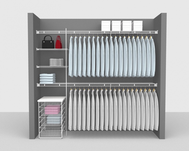 Fixed Mount Package 4 - Shelf & Rod shelving up to 2,44m/ 8' wide