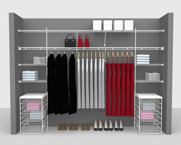 Fixed Mount Package 5 - Shelf & Rod shelving up to 2,74m/ 9' wide