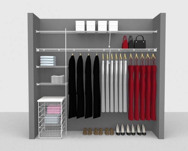 Fixed Mount Package 5 - Shelf & Rod shelving up to 2,44m/ 8' wide
