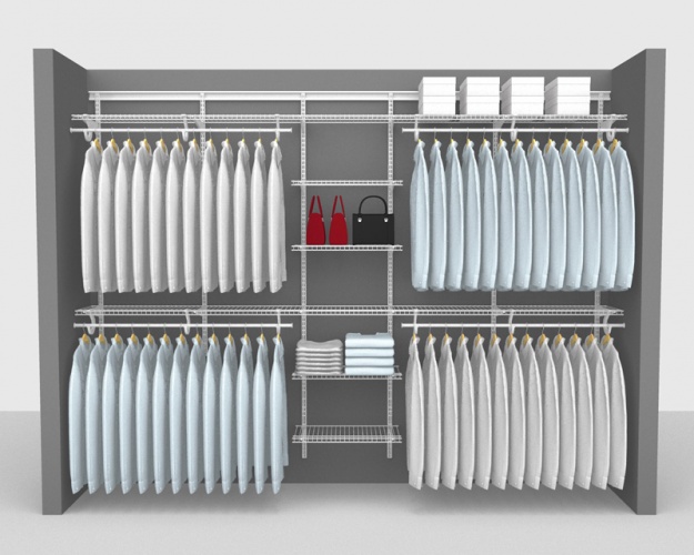 Adjustable Package 6 - ShelfTrack with SuperSlide shelving up to 2,74m/ 9' wide