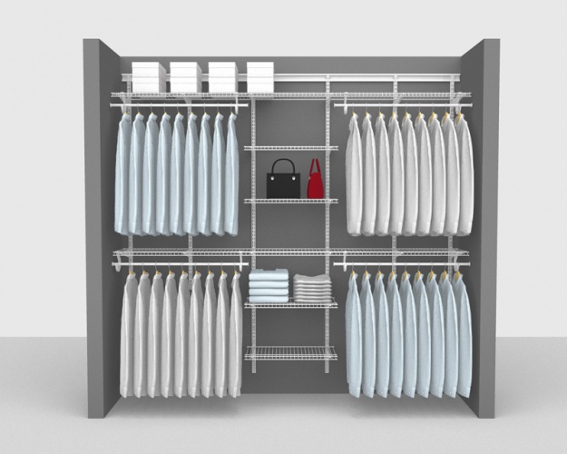 Adjustable Package 6 - ShelfTrack with SuperSlide shelving up to 2,44m/ 8' wide