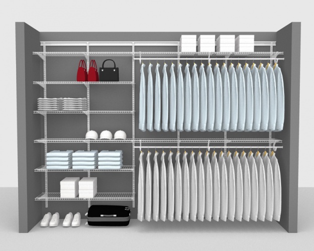 Adjustable Package 2 - ShelfTrack with SuperSlide shelving up to 2,74m/ 9' wide