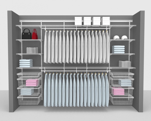 Adjustable Package 4 - ShelfTrack with SuperSlide shelving up to 2,74m/ 9' wide