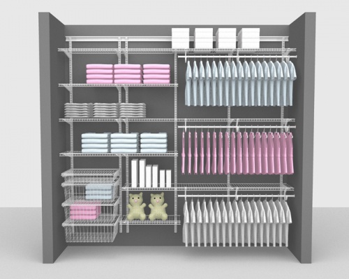 Adjustable Kids Package 3 - ShelfTrack with SuperSlide shelving up to 2,44m/ 8' wide