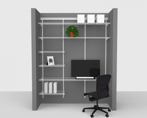 Adjustable Office Package 1 - ShelfTrack with Linen shelving up to 1,83m/ 6' wide