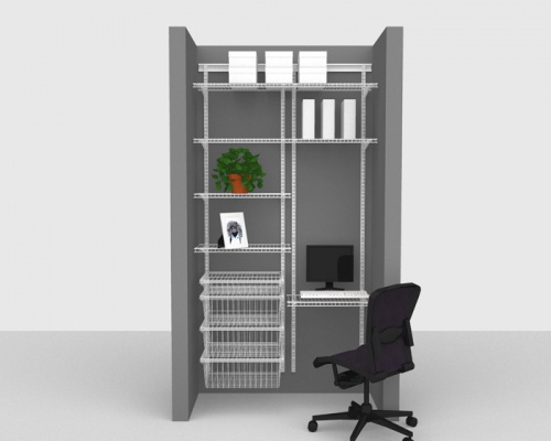 Adjustable Office Package 3 - ShelfTrack with Linen shelving up to 1,22m/ 4' wide