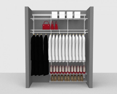 Adjustable Cloakroom Package 2 - ShelfTrack with SuperSlide shelving up to 1,83m/ 6' wide