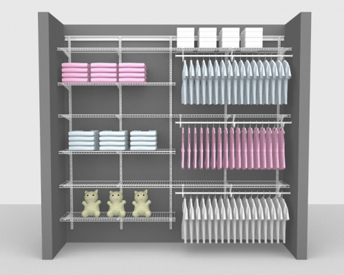 Adjustable Kids Package 1 - ShelfTrack with SuperSlide shelving up to 2,44m/ 8' wide