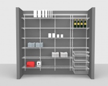 Adjustable Package 2 - ShelfTrack with CloseMesh shelving up to 2,44m/ 8' wide