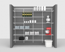 Adjustable Package 4 - ShelfTrack with CloseMesh shelving up to 2,44m/ 8' wide