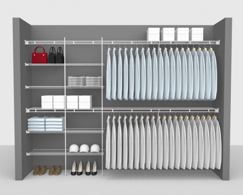 Fixed Mount Package 2 - Shelf & Rod shelving up to 2,74m/ 9' wide