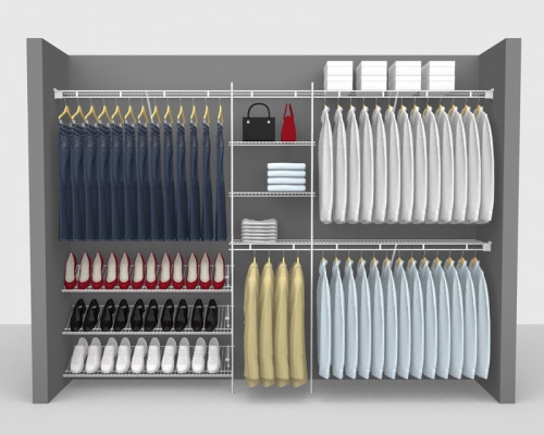 Fixed Mount Package 7 - Shelf & Rod shelving up to 2,74m/ 9' wide