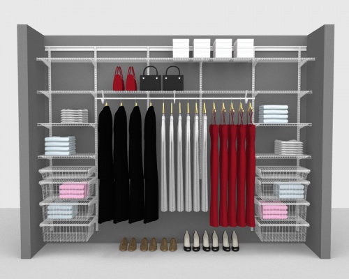 Adjustable Package 5 - ShelfTrack with SuperSlide shelving up to 2,74m/ 9' wide