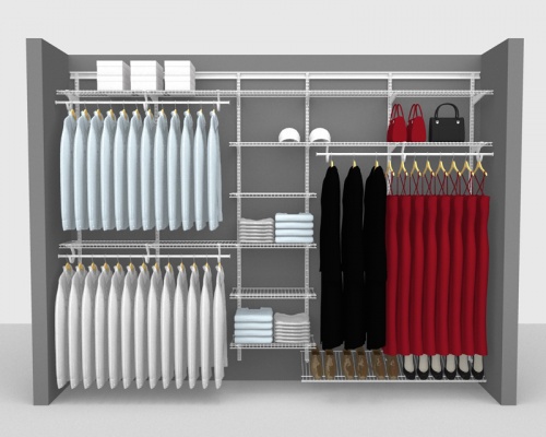 Adjustable Package 9 - ShelfTrack with SuperSlide shelving up to 2,74m/ 9' wide