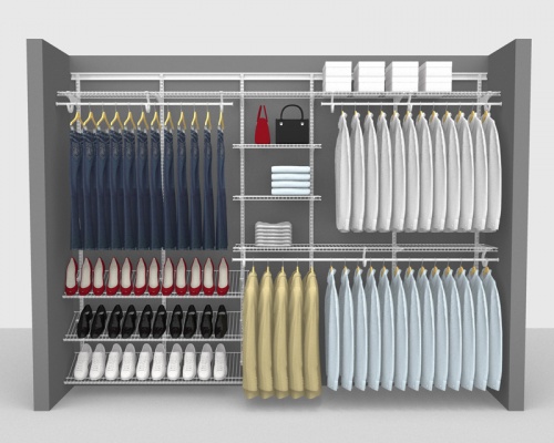 Adjustable Package 7 - ShelfTrack with SuperSlide shelving up to 2,74m/ 9' wide