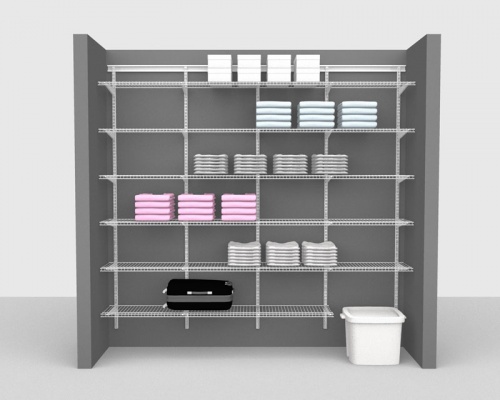Adjustable Package 2 - ShelfTrack with Linen shelving up to 2,44m/ 8' wide