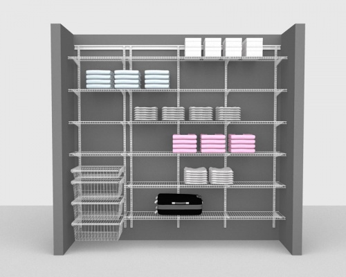Adjustable Package 3 - ShelfTrack with Linen shelving up to 2,44m/ 8' wide
