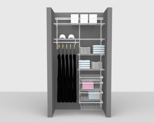 Adjustable Package 5 - ShelfTrack with Linen shelving up to 1,22m/ 4' wide