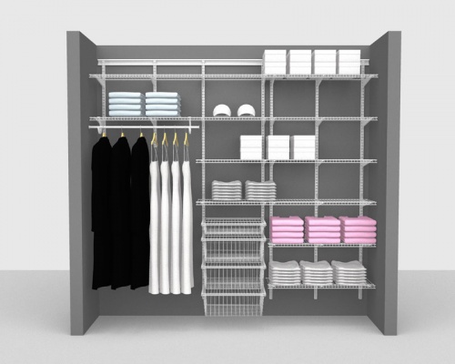 Adjustable Package 5 - ShelfTrack with Linen shelving up to 2,44m/ 8' wide