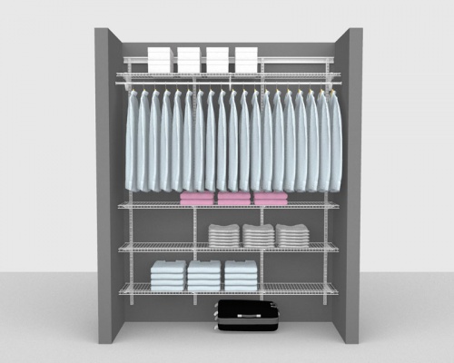 Adjustable Package 6 - ShelfTrack with Linen shelving up to 1,83m/ 6' wide